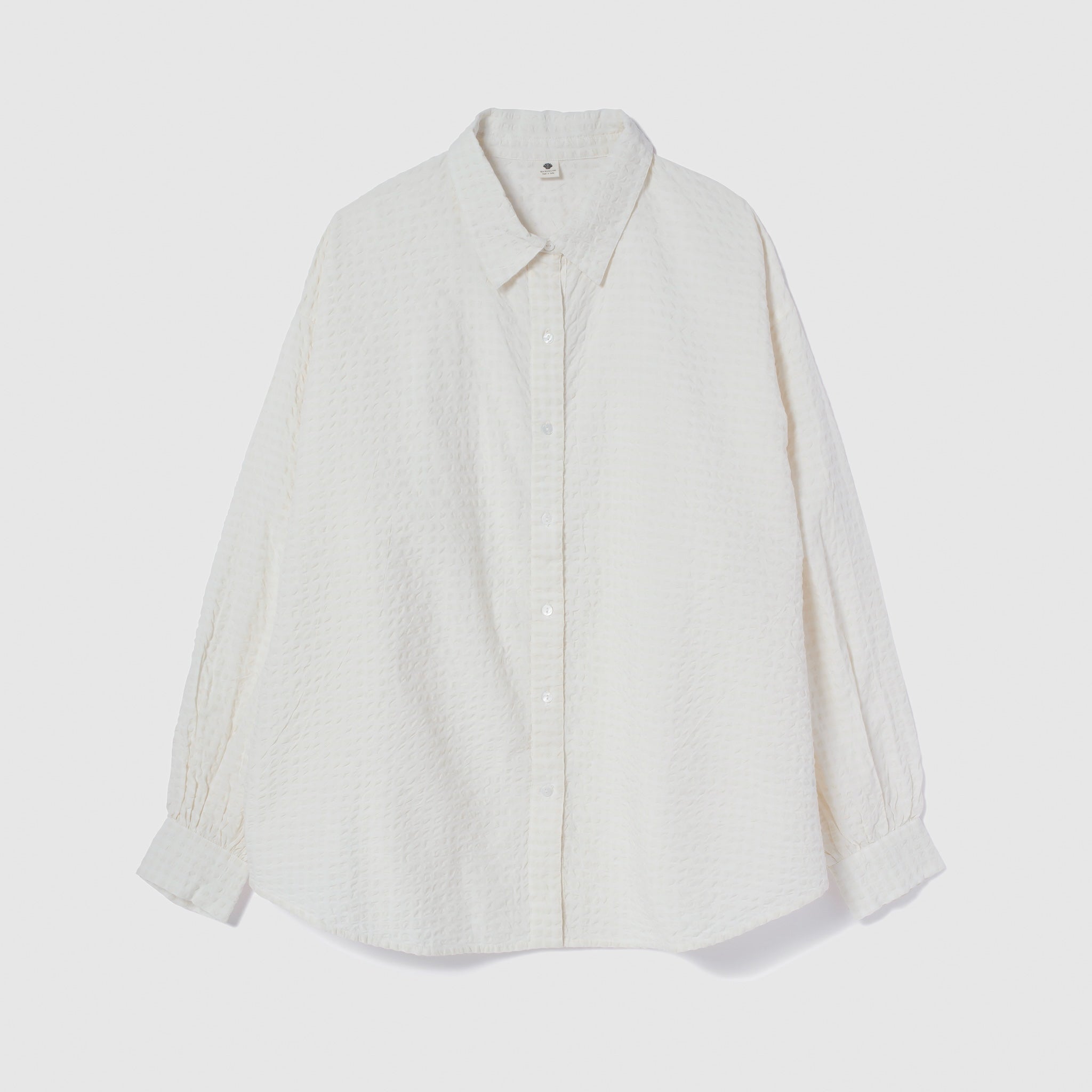 パーティを彩るご馳走や ECO FABRICギンガムチェックルーズシャツ シャツ+ブラウス(長袖+七分)