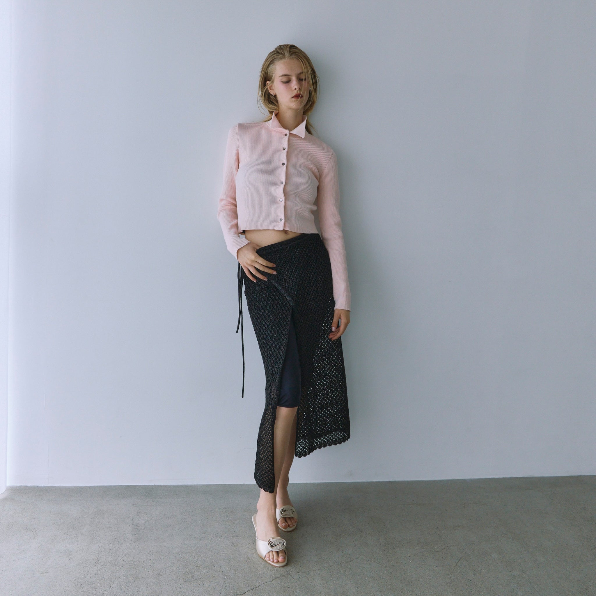 Linen Combination Compact Cardigan