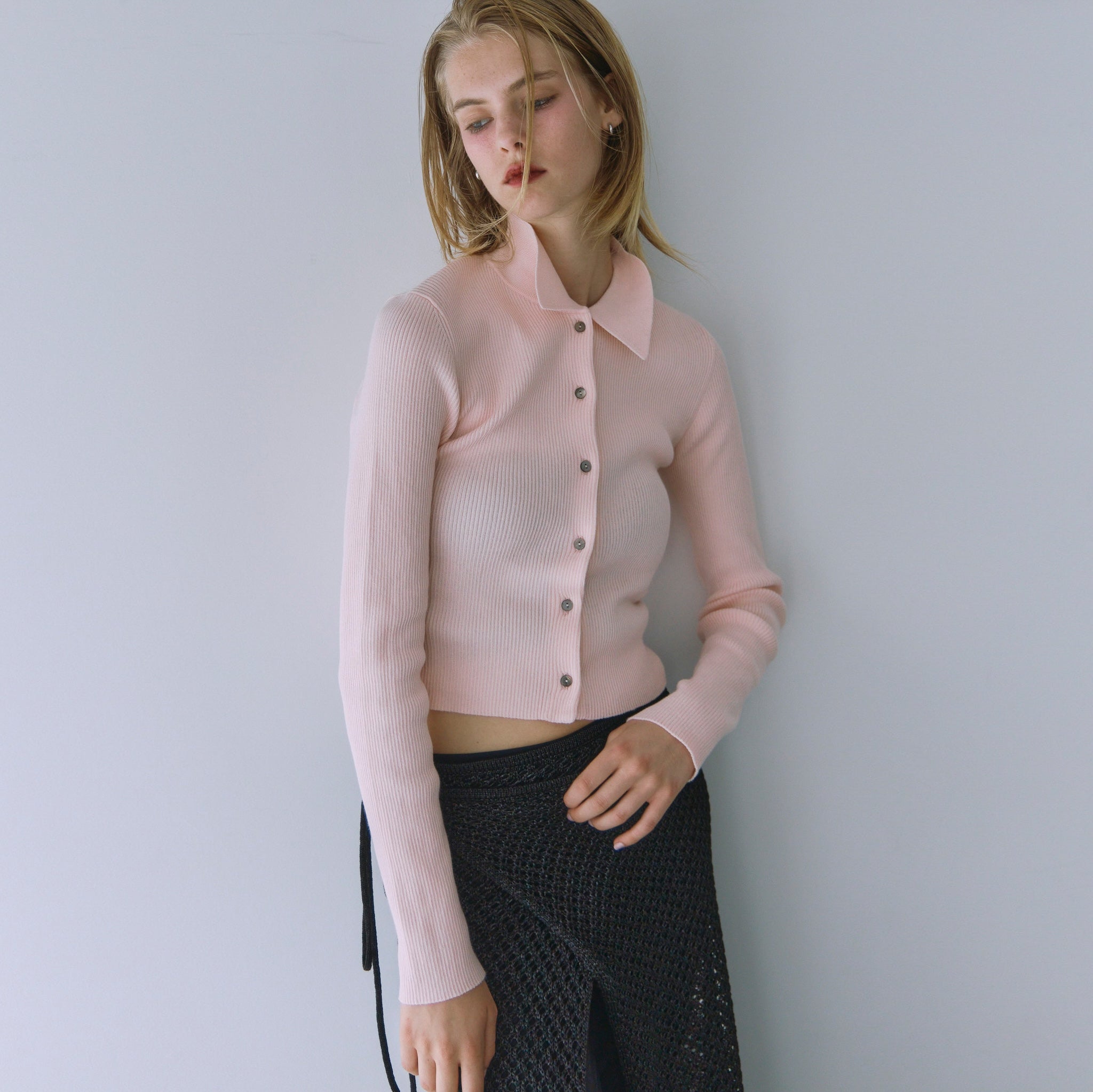 Linen Combination Compact Cardigan