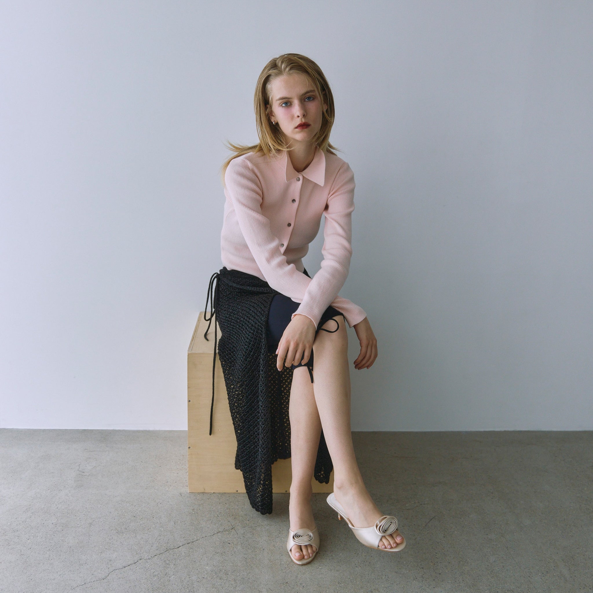 Linen Combination Compact Cardigan