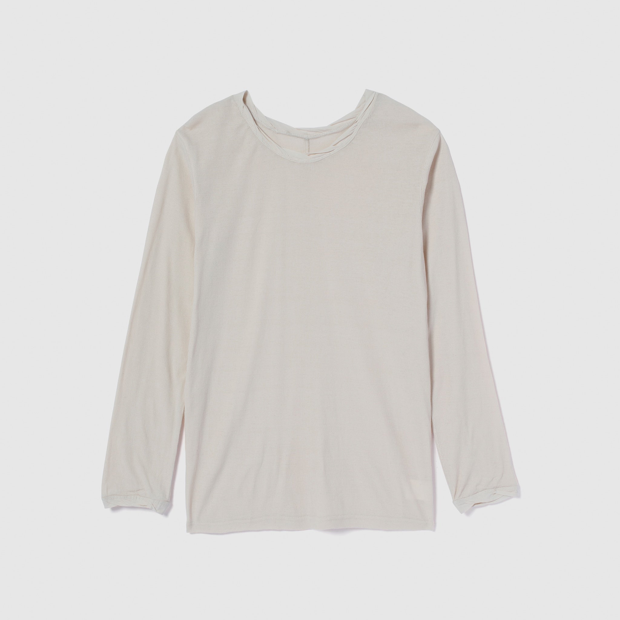 Soft sheer RIBツイストネックトップス