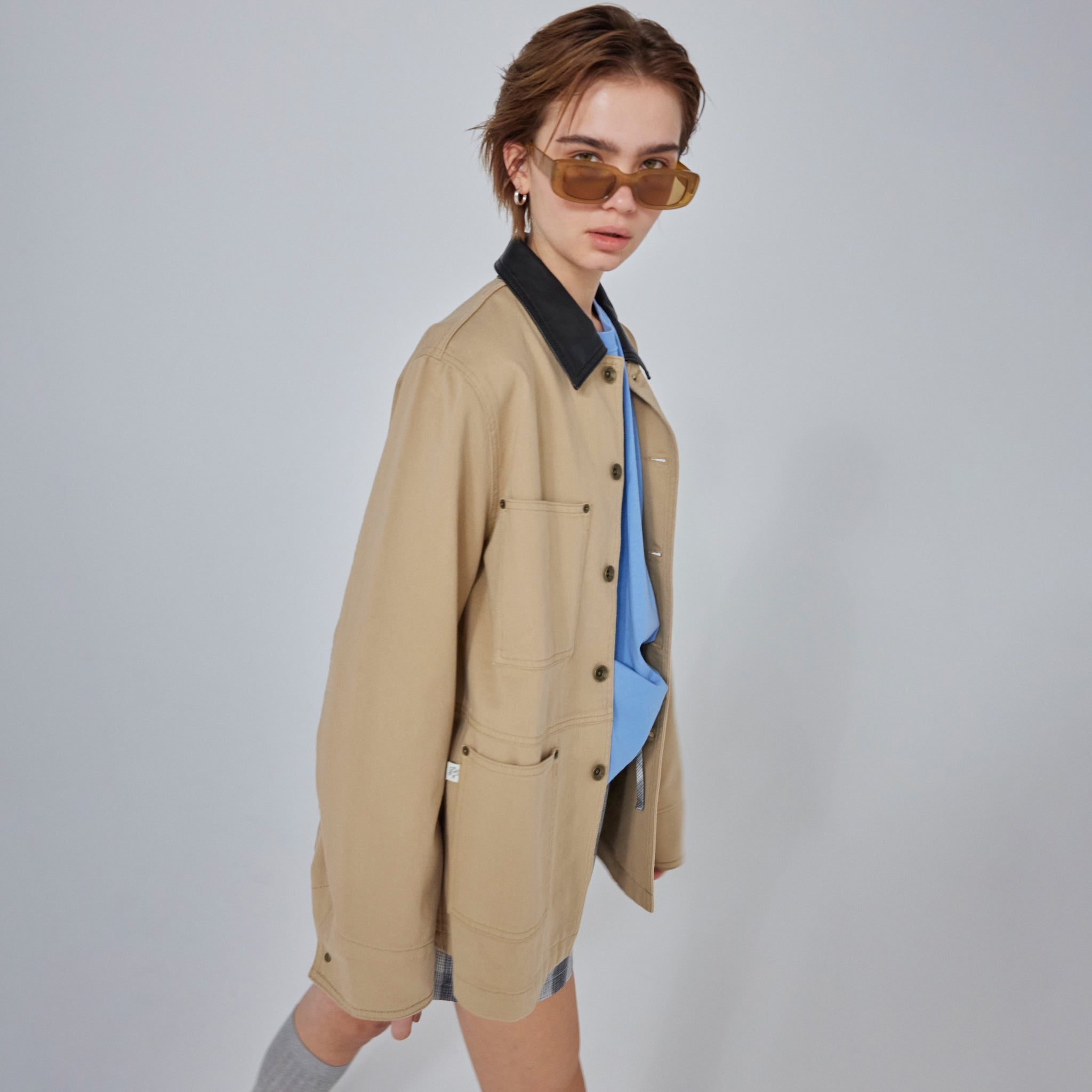 searoomlynn ECO Leather collarカバーオール