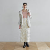 Random Cut Fringe Eyeline Skirt