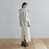 Random Cut Fringe Eyeline Skirt