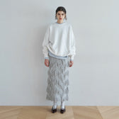Random Cut Fringe Eyeline Skirt