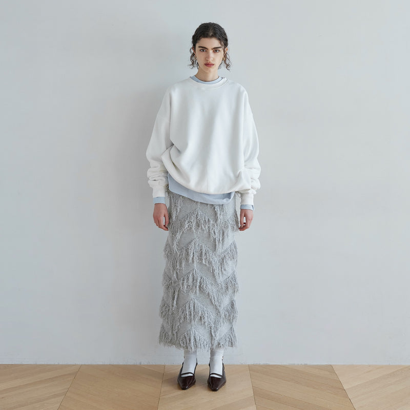 Random Cut Fringe Eyeline Skirt