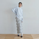Random Cut Fringe Eyeline Skirt