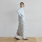 Random Cut Fringe Eyeline Skirt