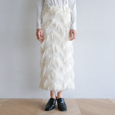 Random Cut Fringe Eyeline Skirt