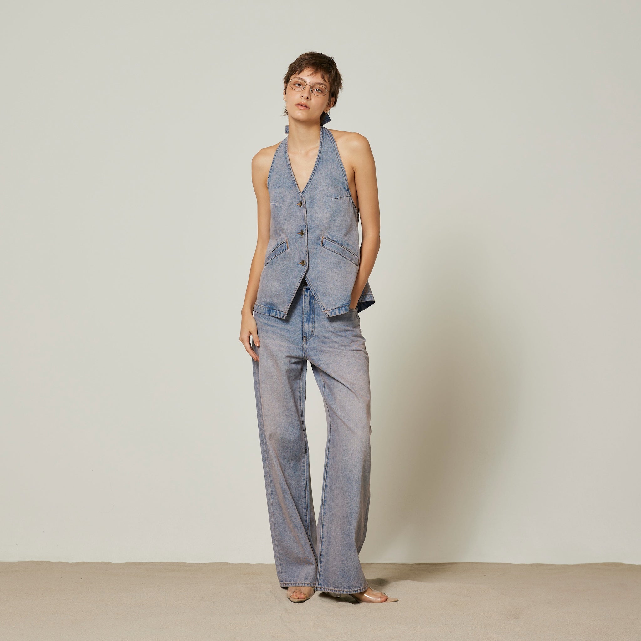 AラインDenimホルターベスト