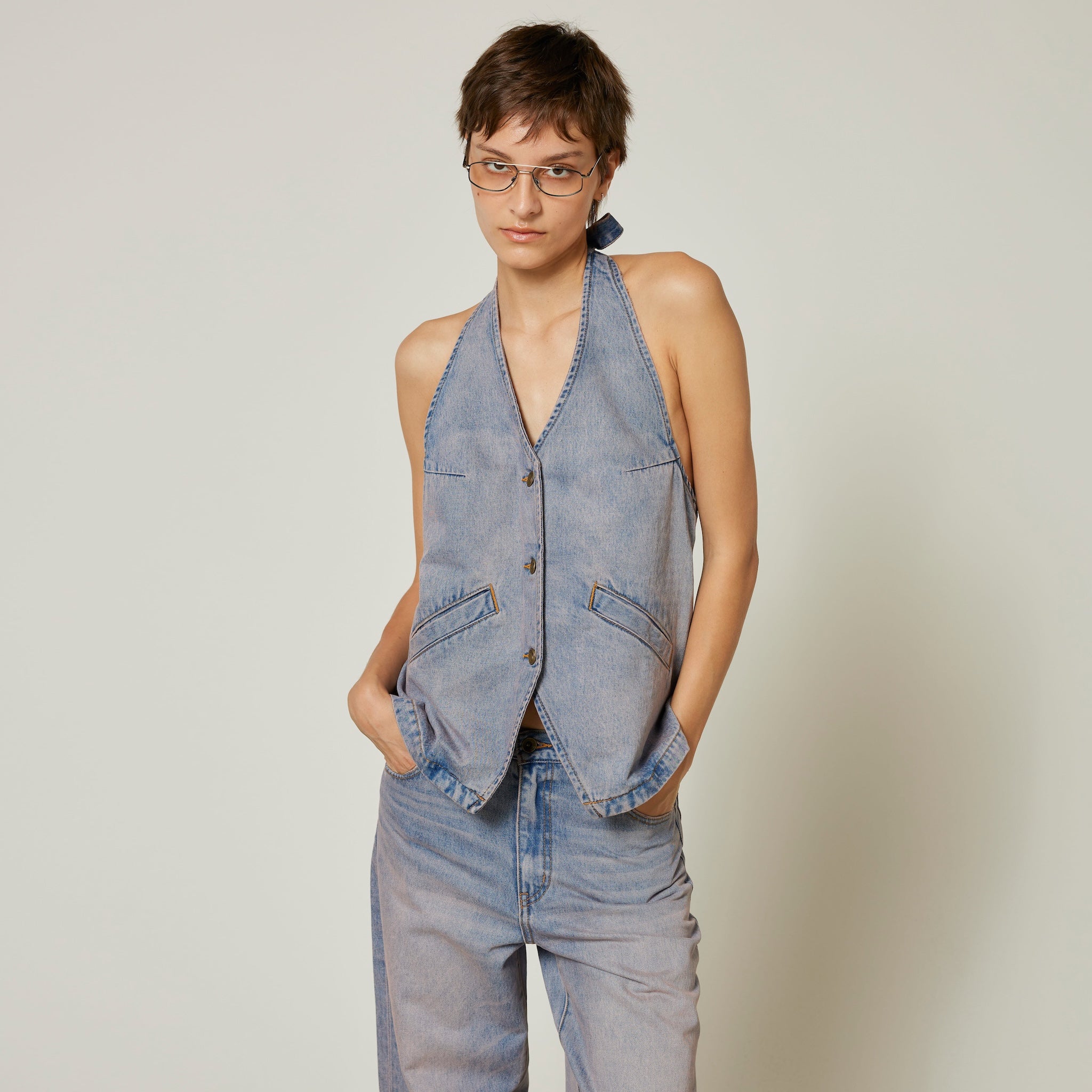 AラインDenimホルターベスト