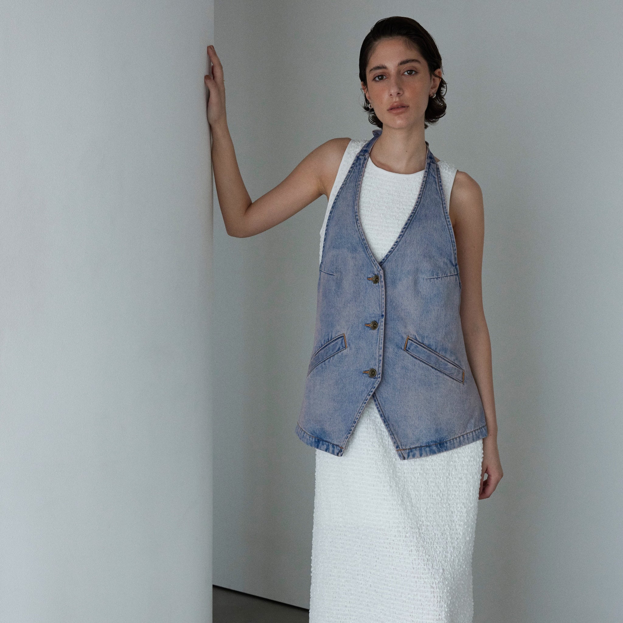 AラインDenimホルターベスト