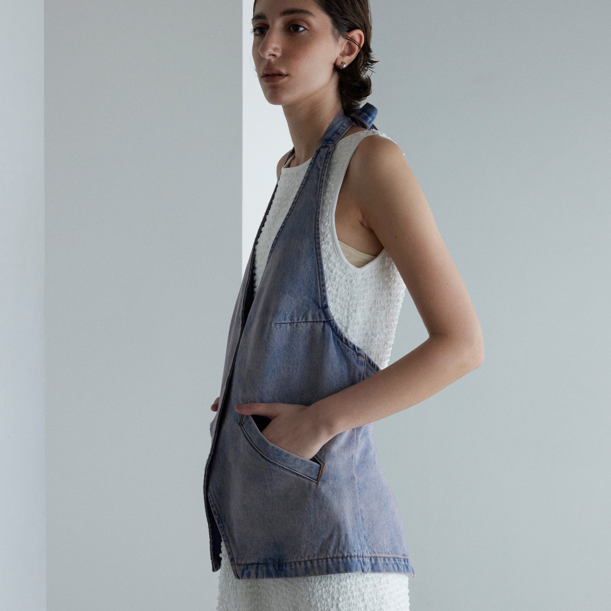 AラインDenimホルターベスト