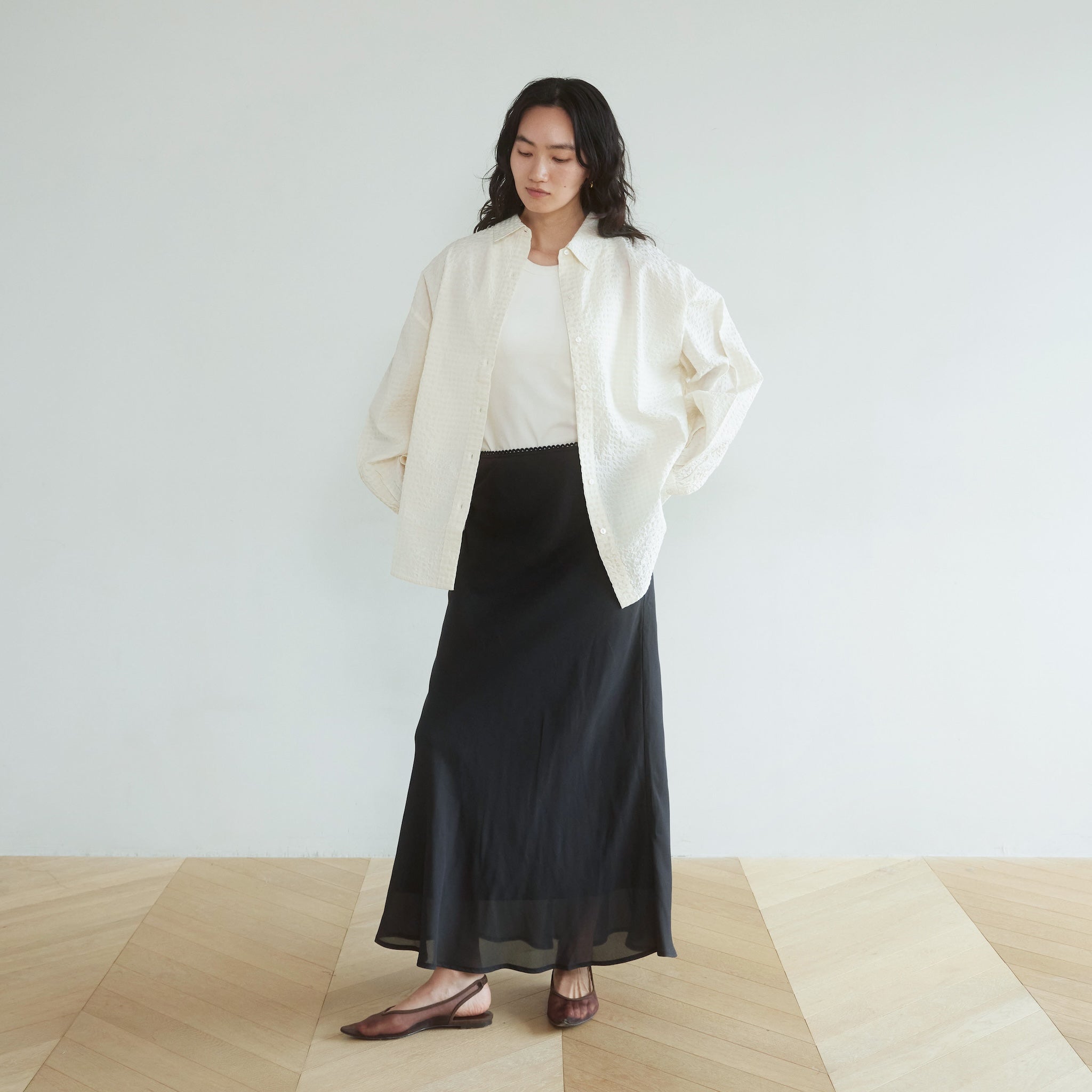 レースウエストvintage satinスカート