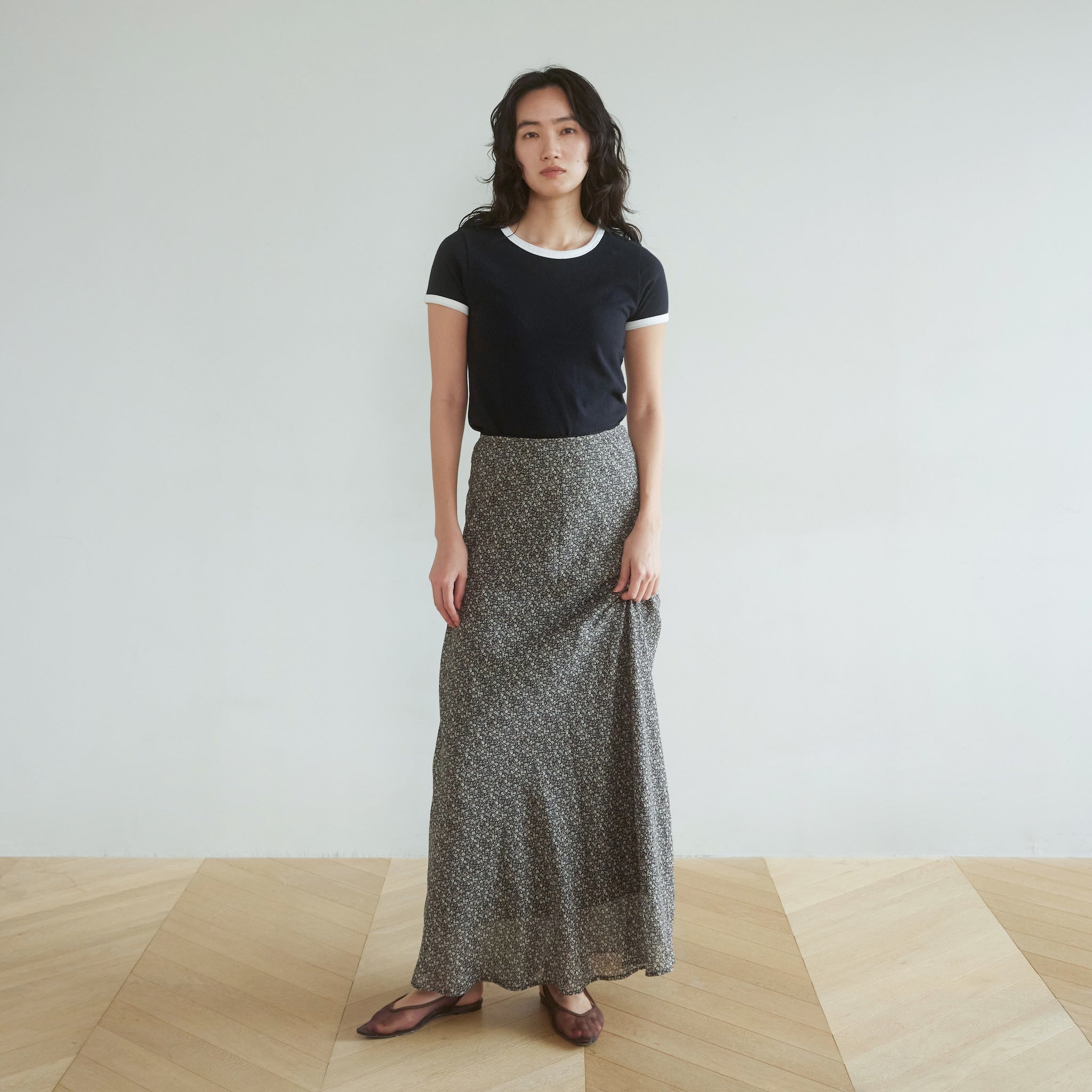 レースウエストvintage satinスカート