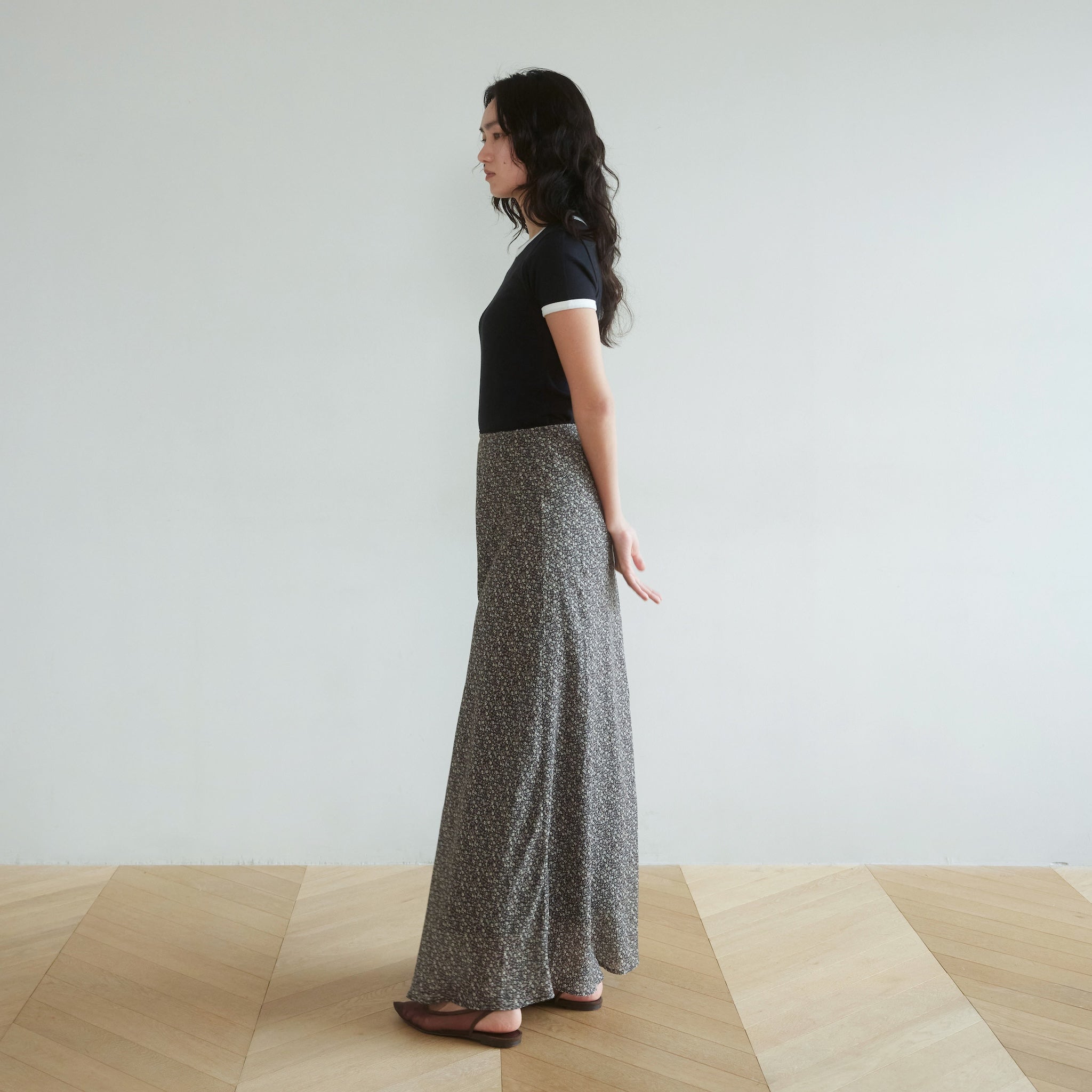 レースウエストvintage satinスカート