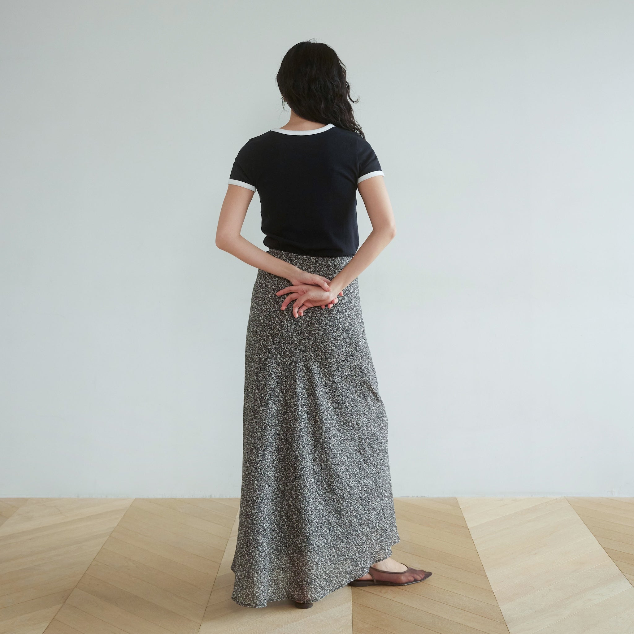 レースウエストvintage satinスカート