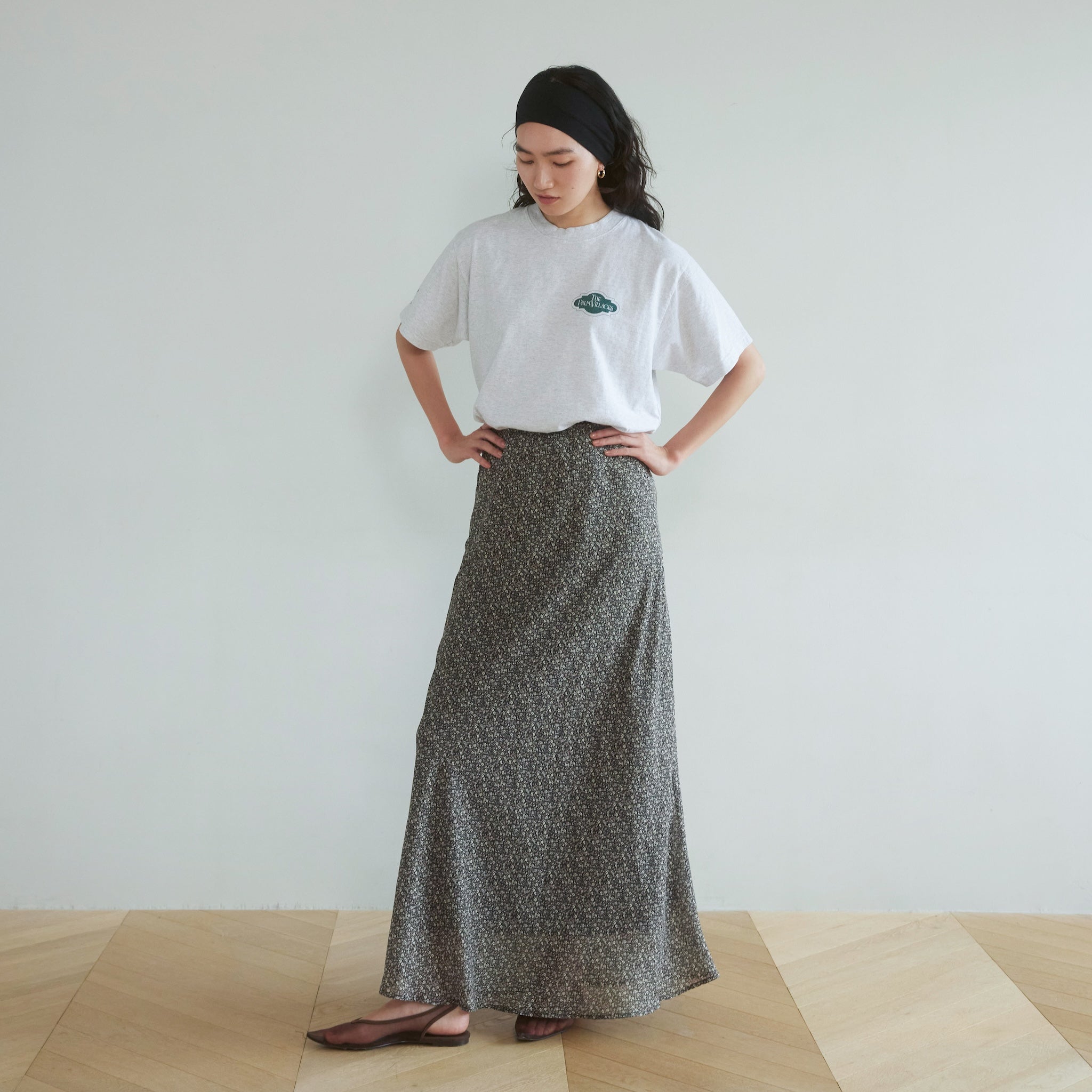 レースウエストvintage satinスカート