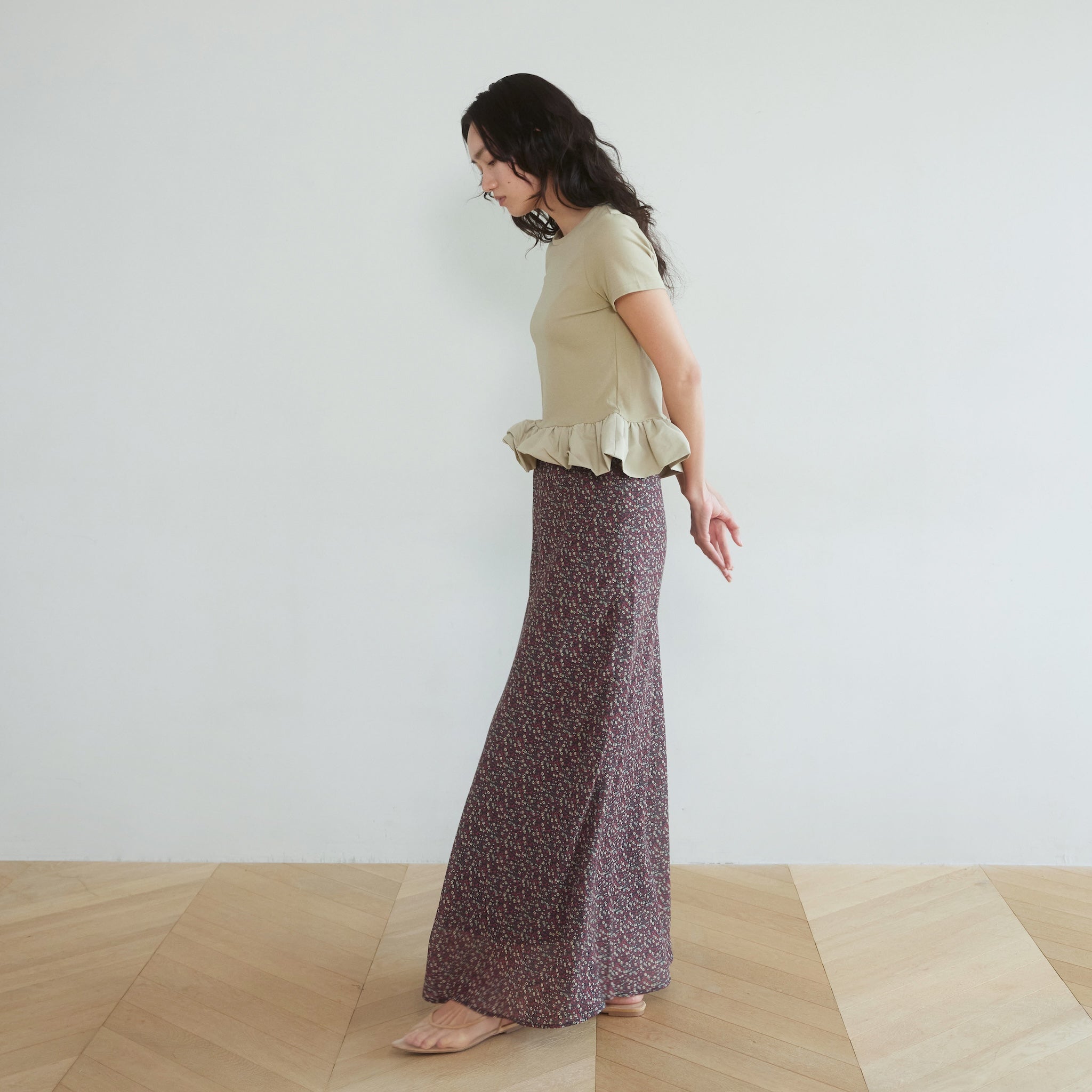 レースウエストvintage satinスカート