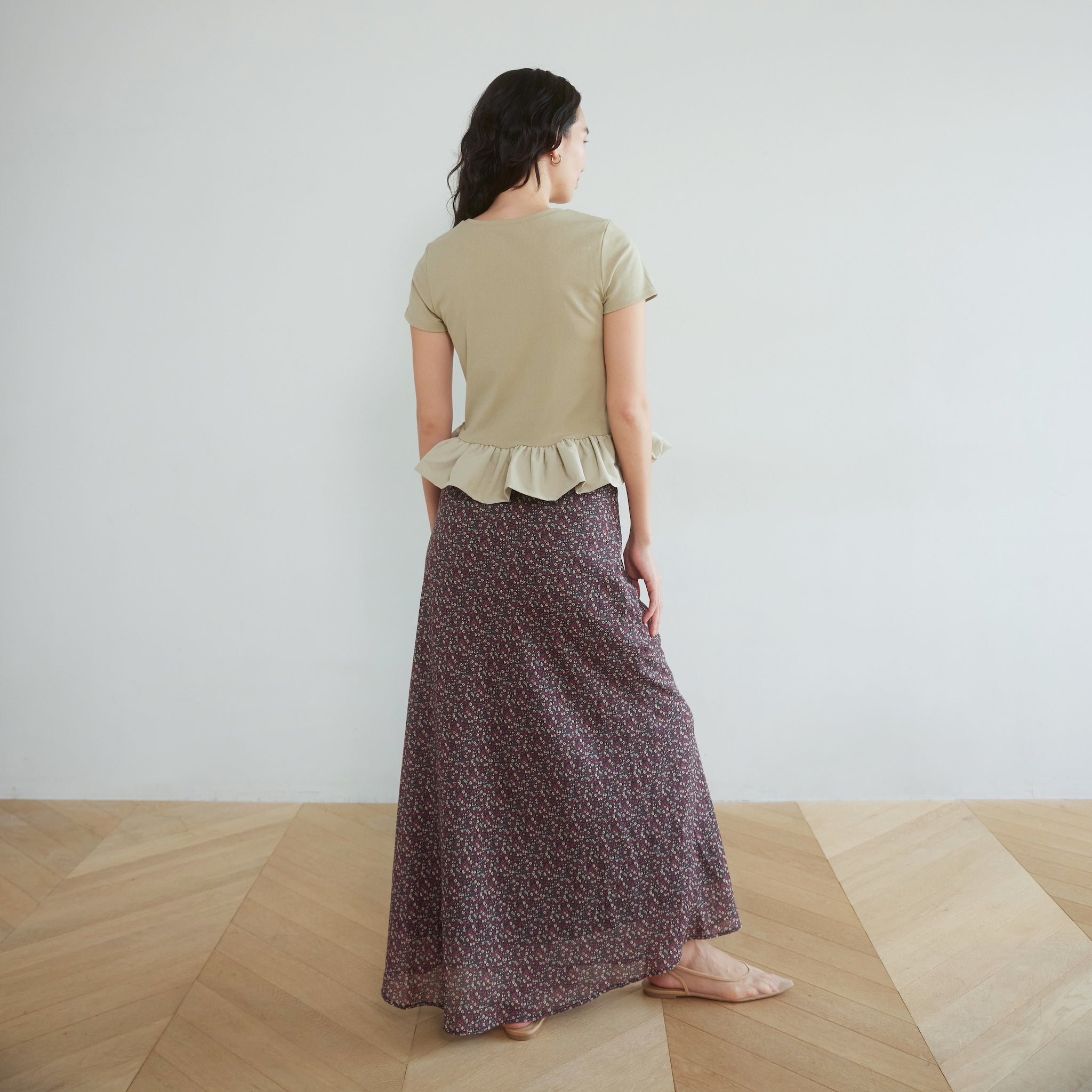 レースウエストvintage satinスカート