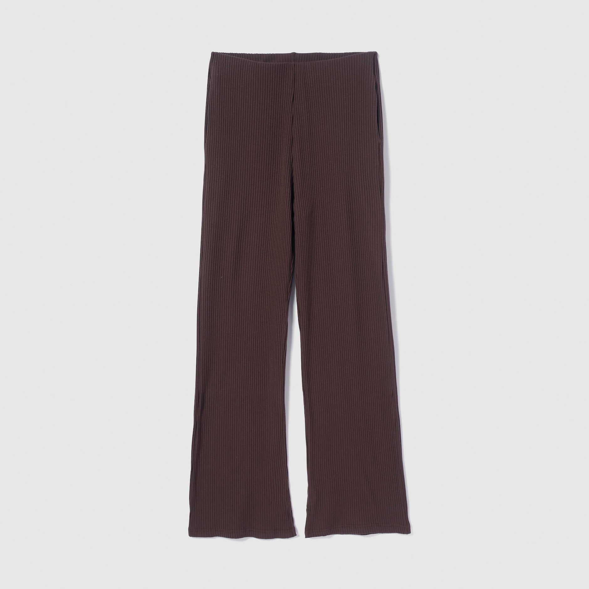 Hem cut RIB straight pants