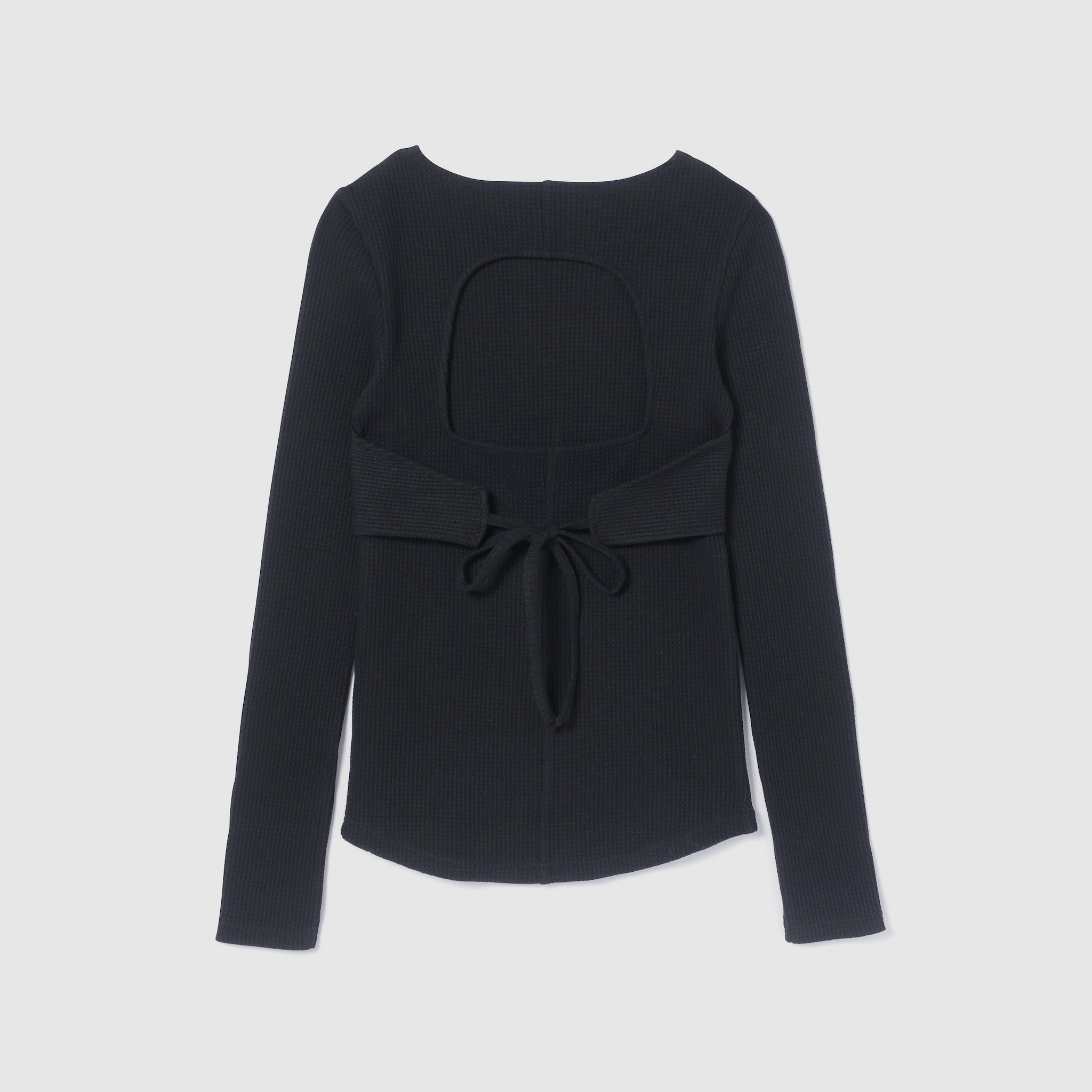 Back openワッフルロングスリーブ