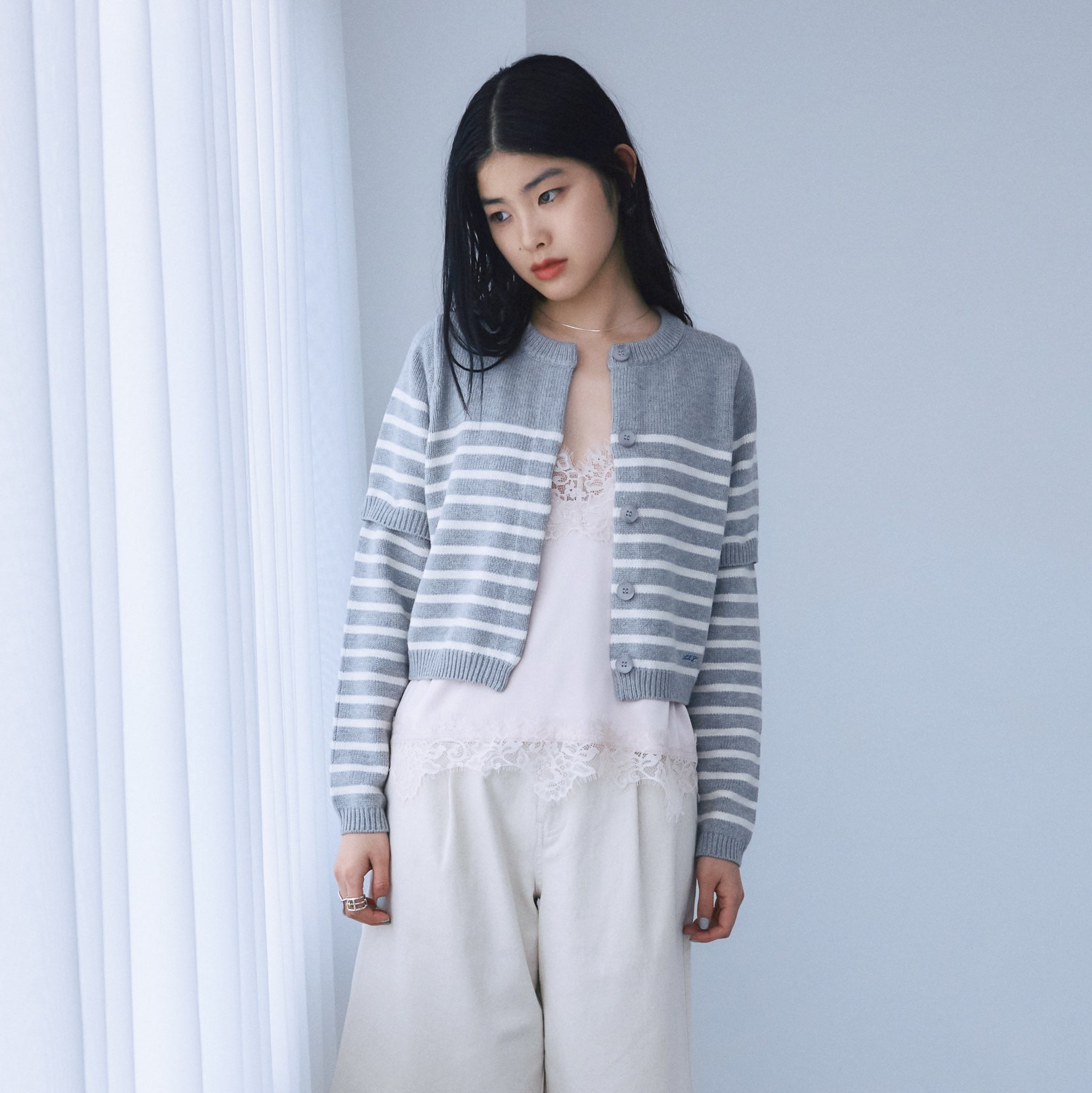 2way sleeve Knit カーディガン