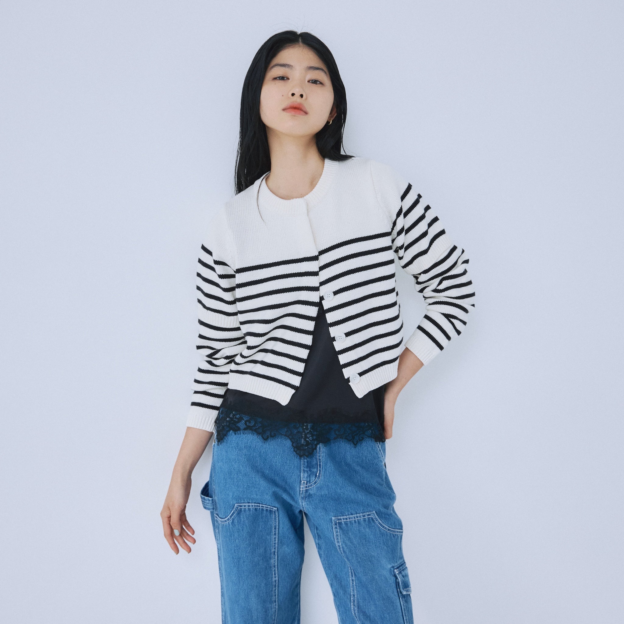 2way sleeve Knit カーディガン