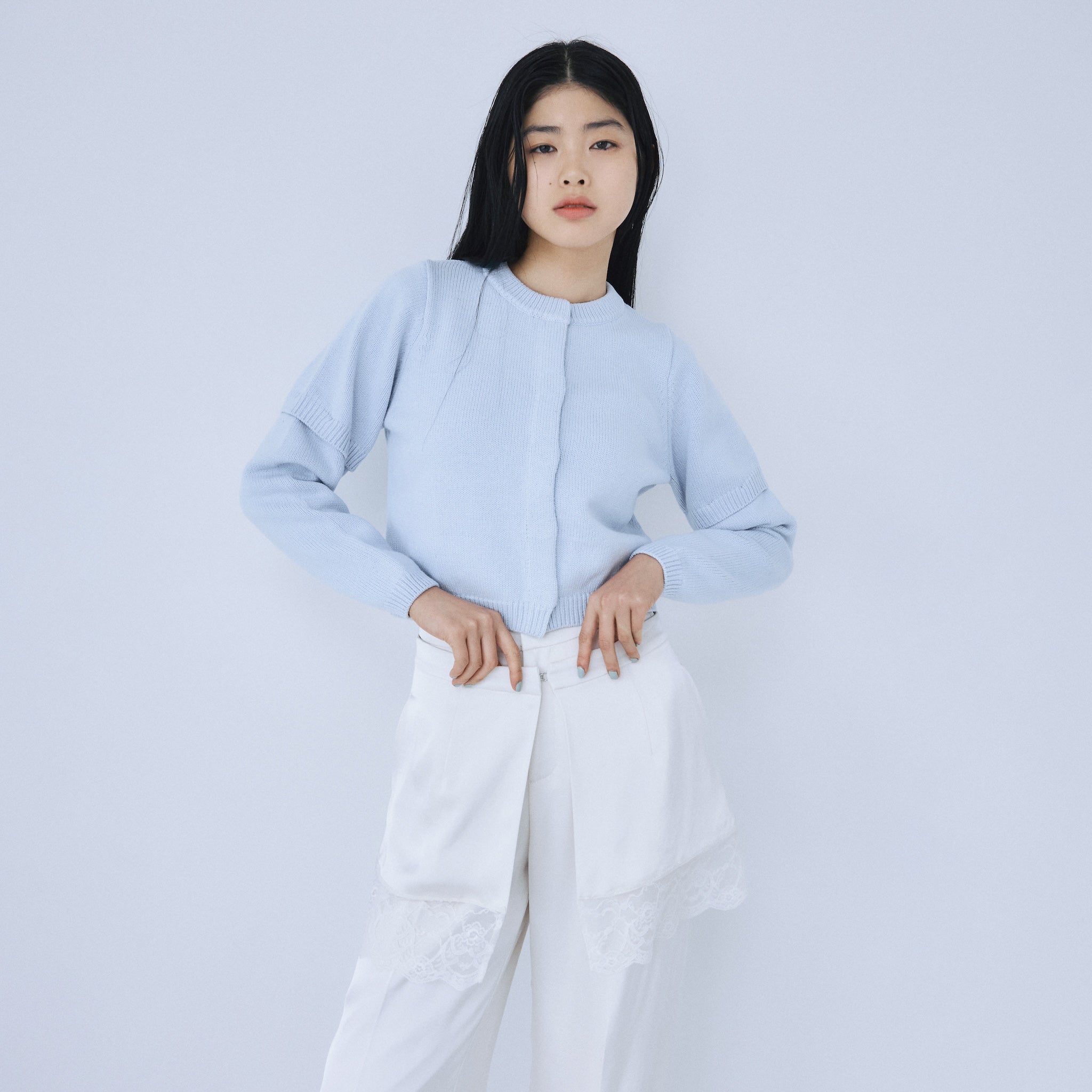 2-way sleeve knit cardigan