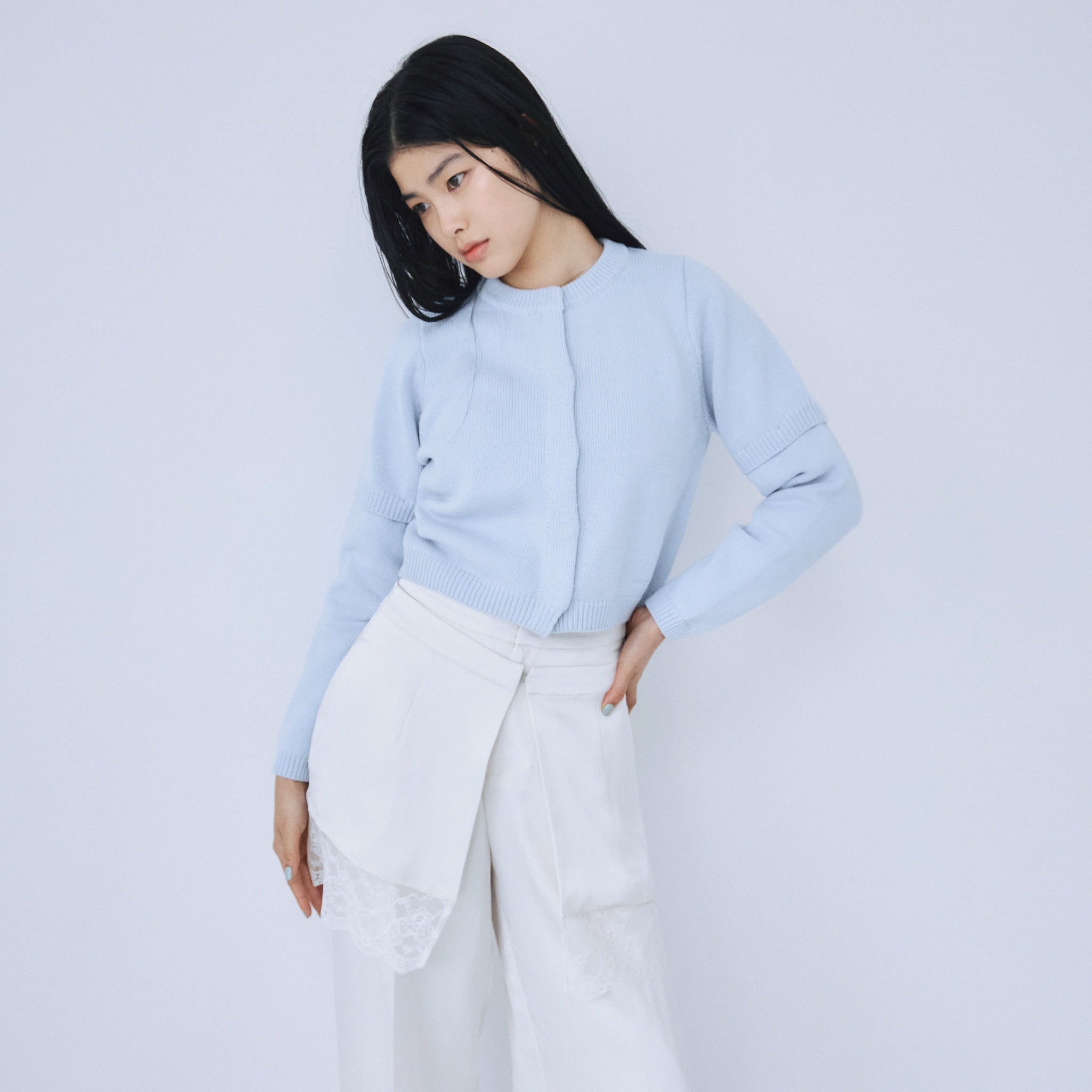 2-way sleeve knit cardigan