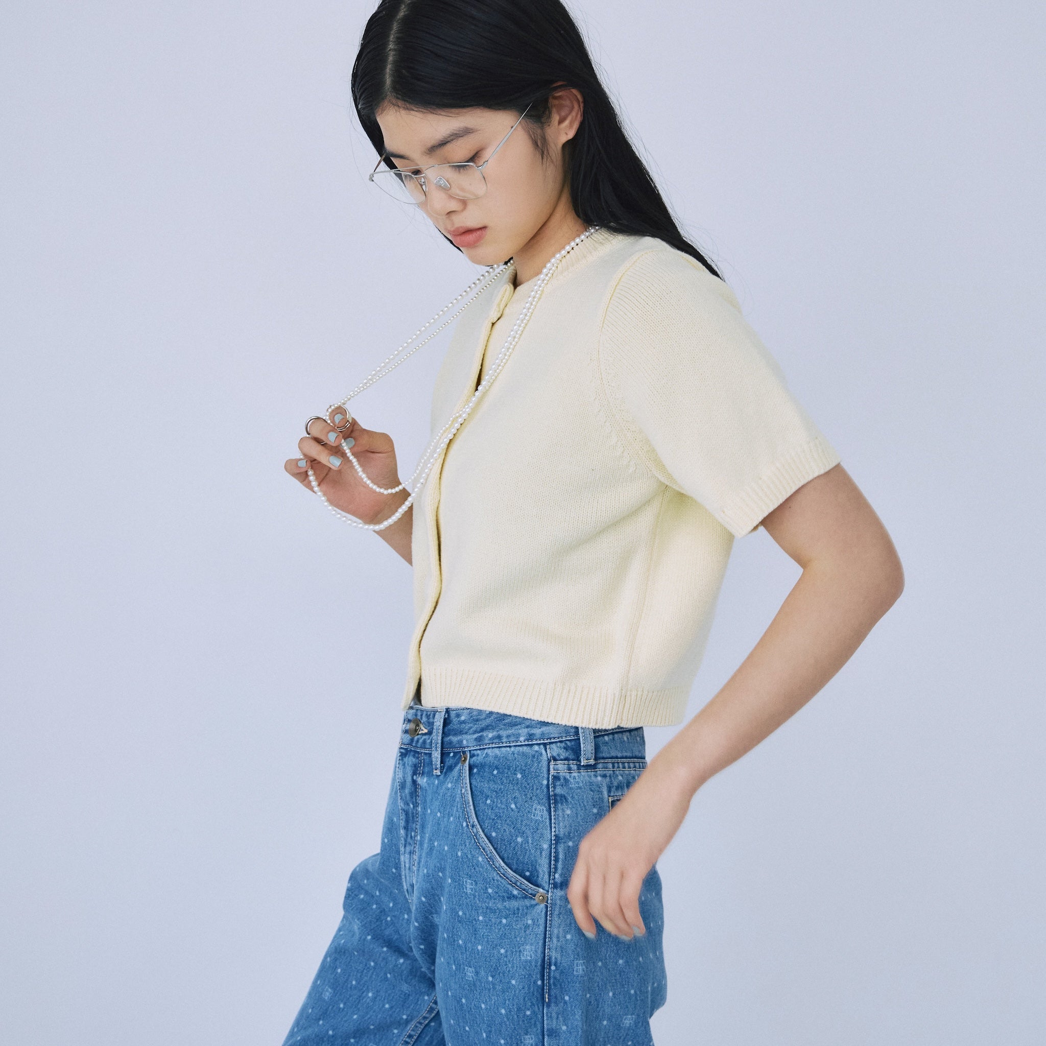 2way sleeve Knit カーディガン