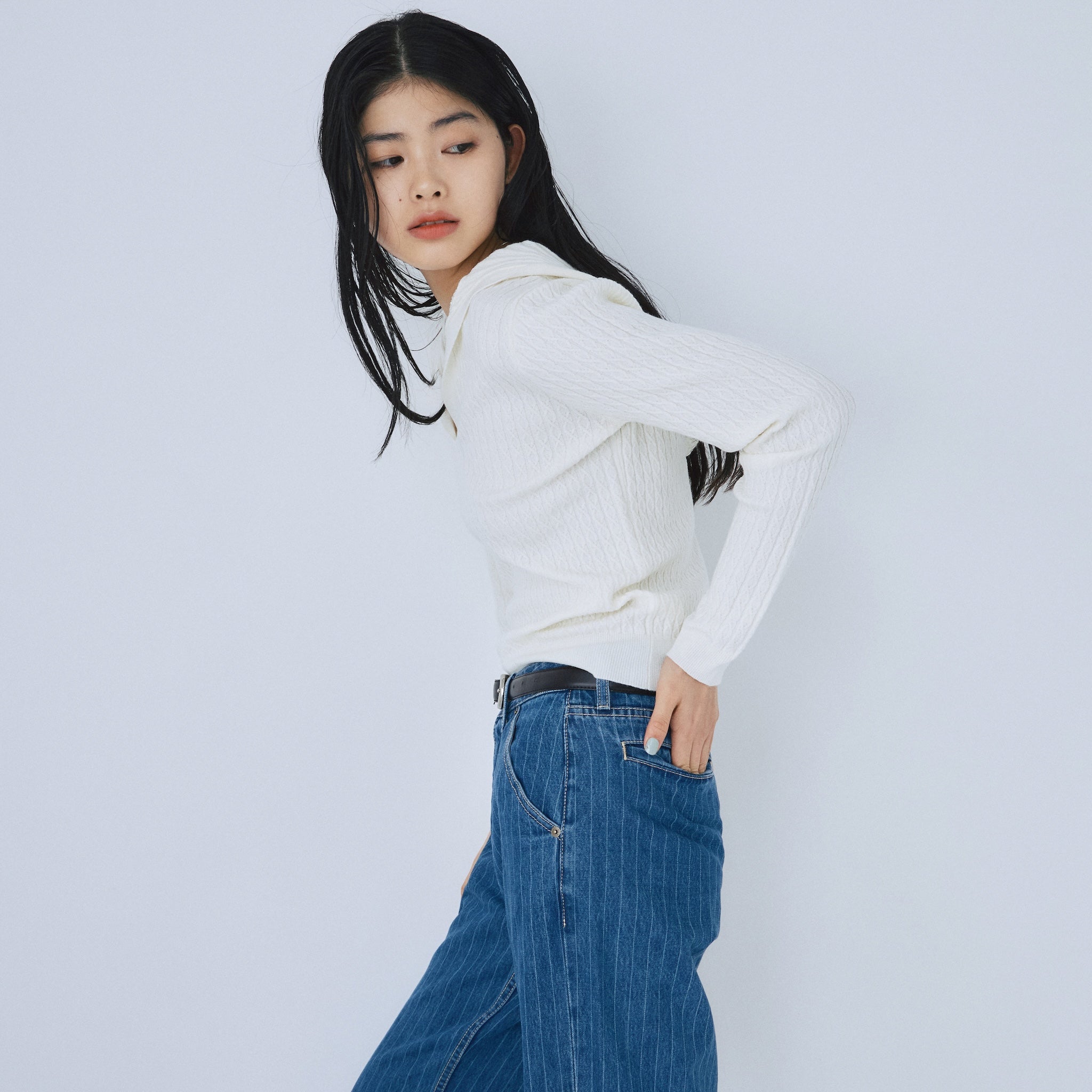 Mini Cable Skipper Hoodie Knit