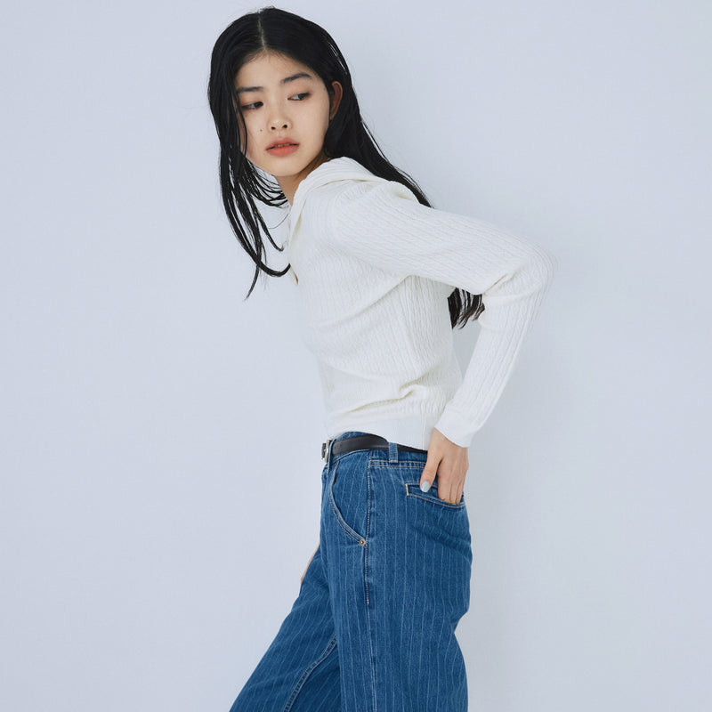 Mini Cable Skipper Hoodie Knit