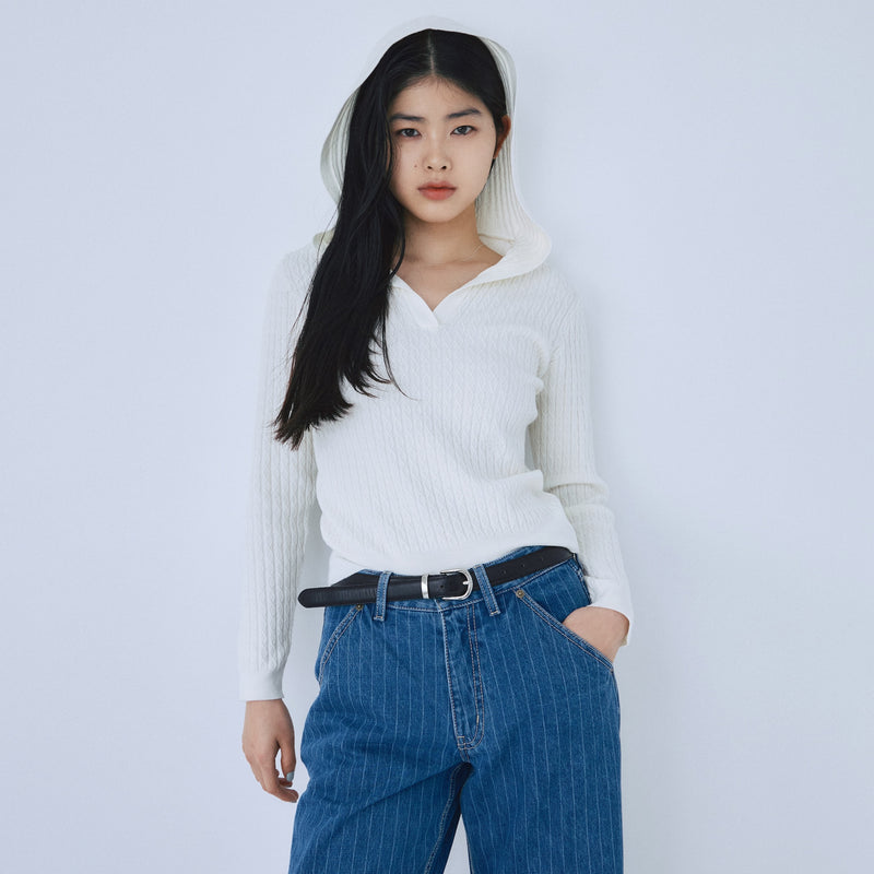 Mini Cable Skipper Hoodie Knit