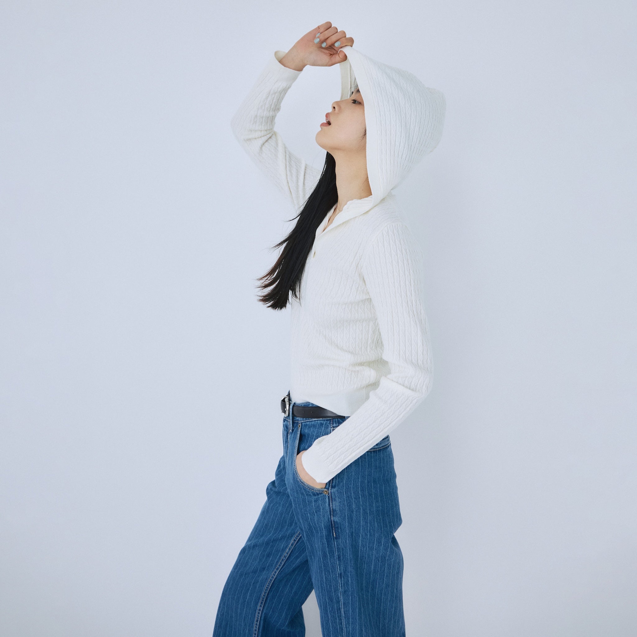 Mini Cable Skipper Hoodie Knit