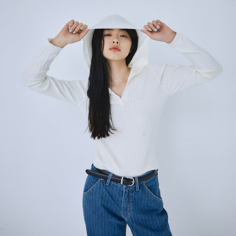 Mini Cable Skipper Hoodie Knit