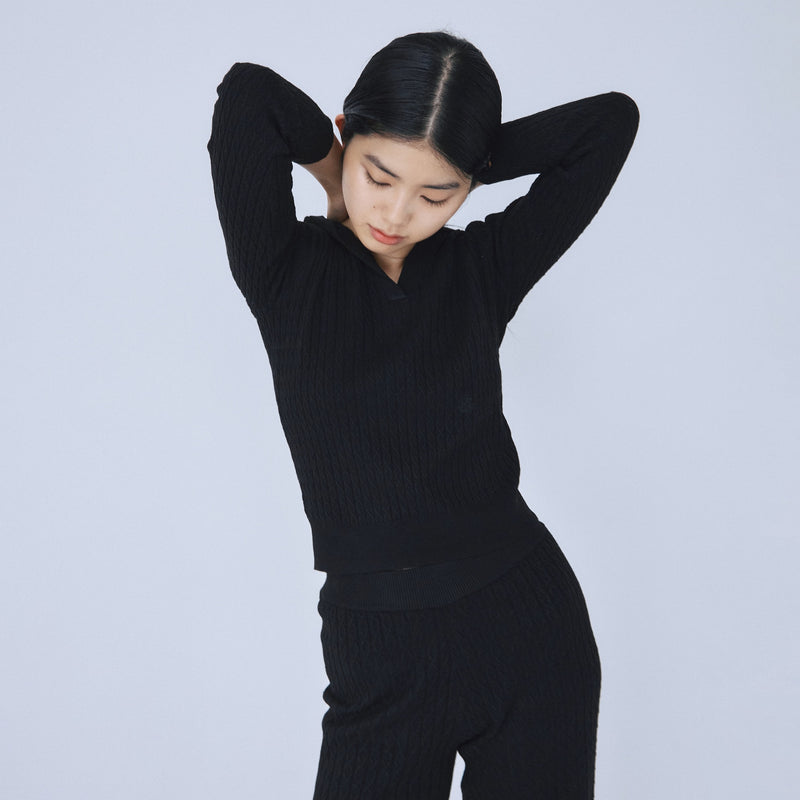 Mini Cable Skipper Hoodie Knit