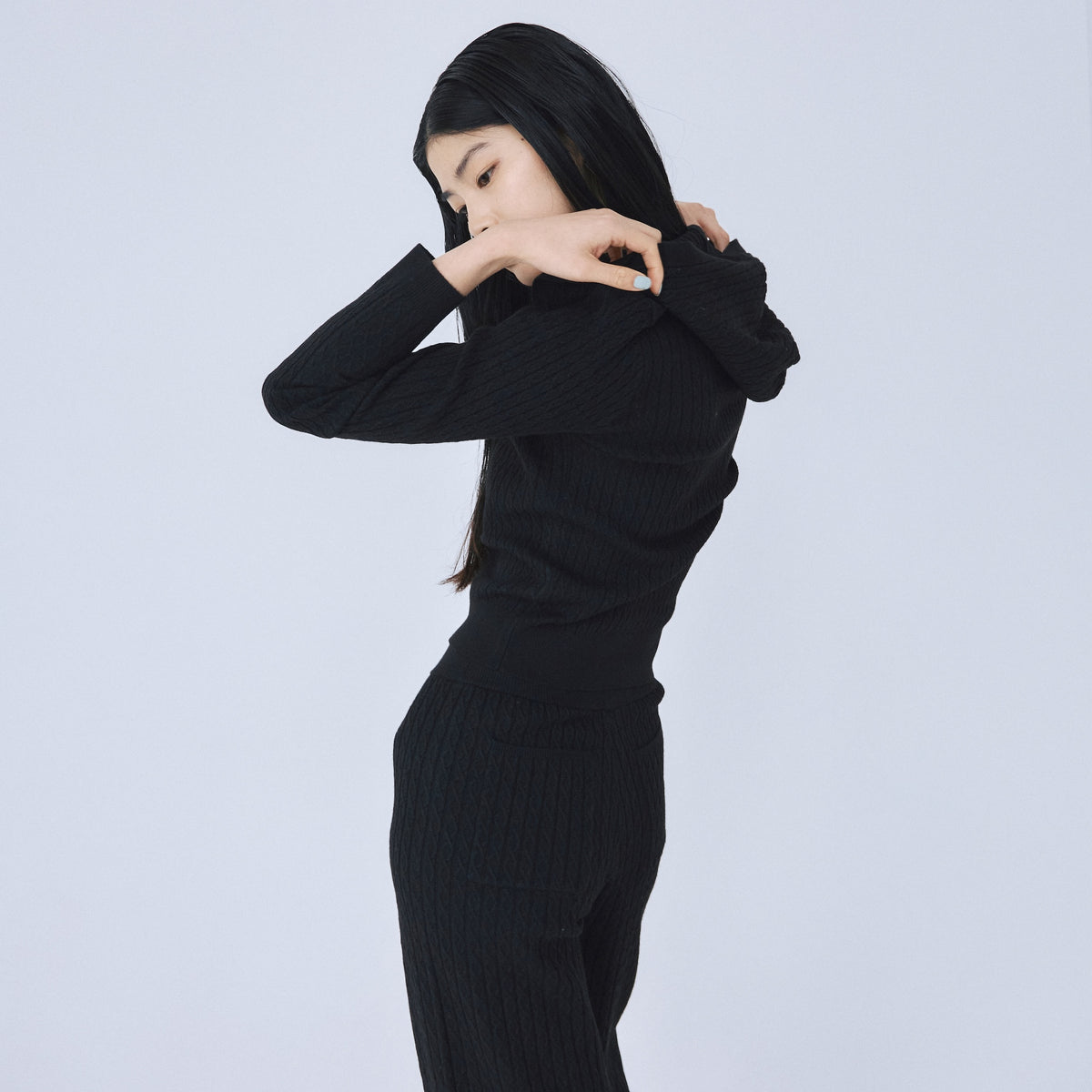 Mini Cable Skipper Hoodie Knit