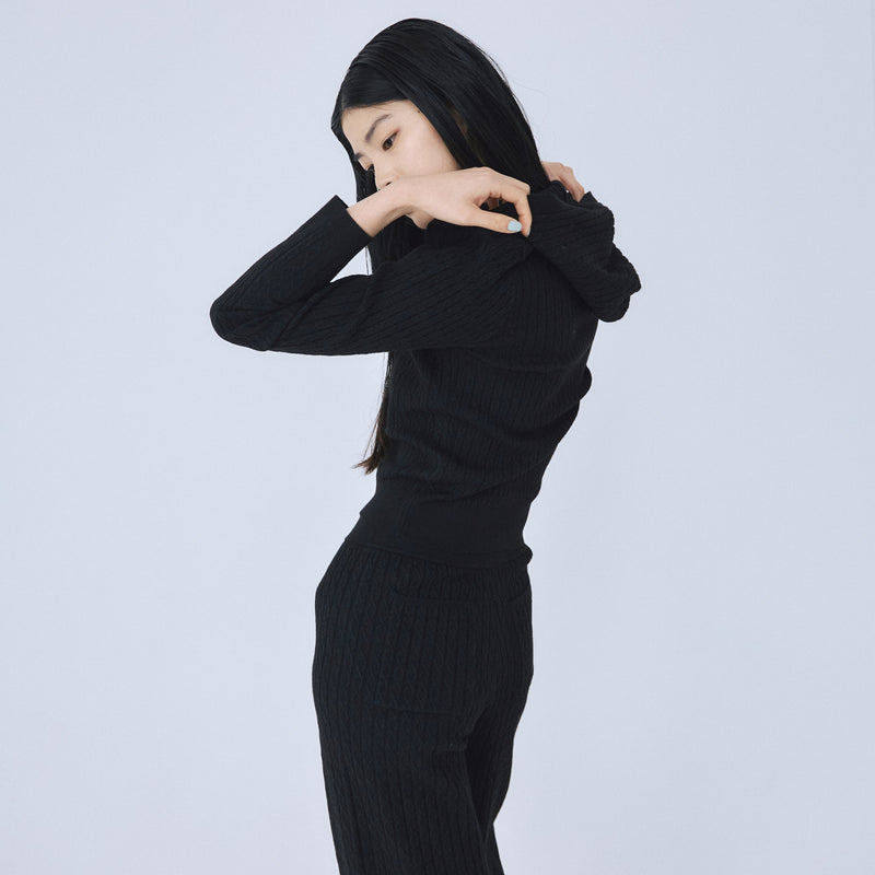 Mini Cable Skipper Hoodie Knit