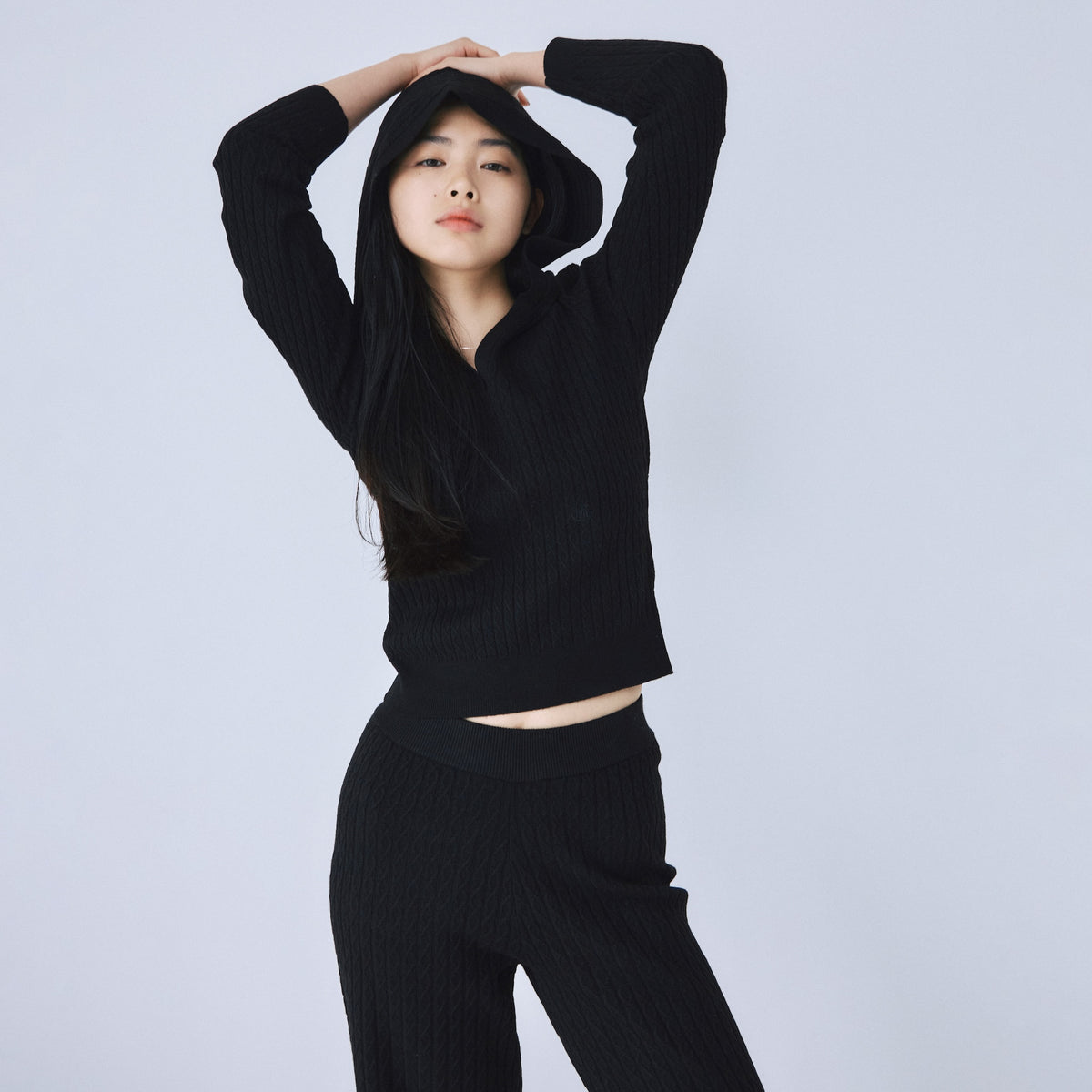 Mini Cable Skipper Hoodie Knit
