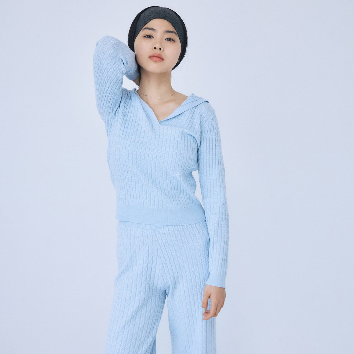 Mini Cable Skipper Hoodie Knit