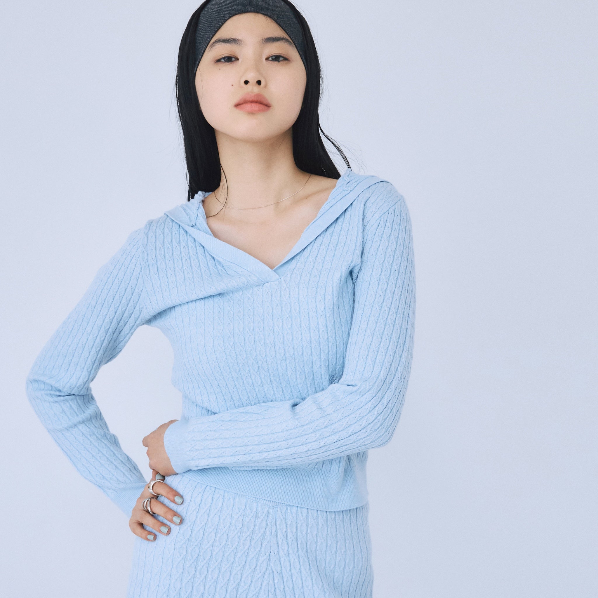 Mini Cable Skipper Hoodie Knit