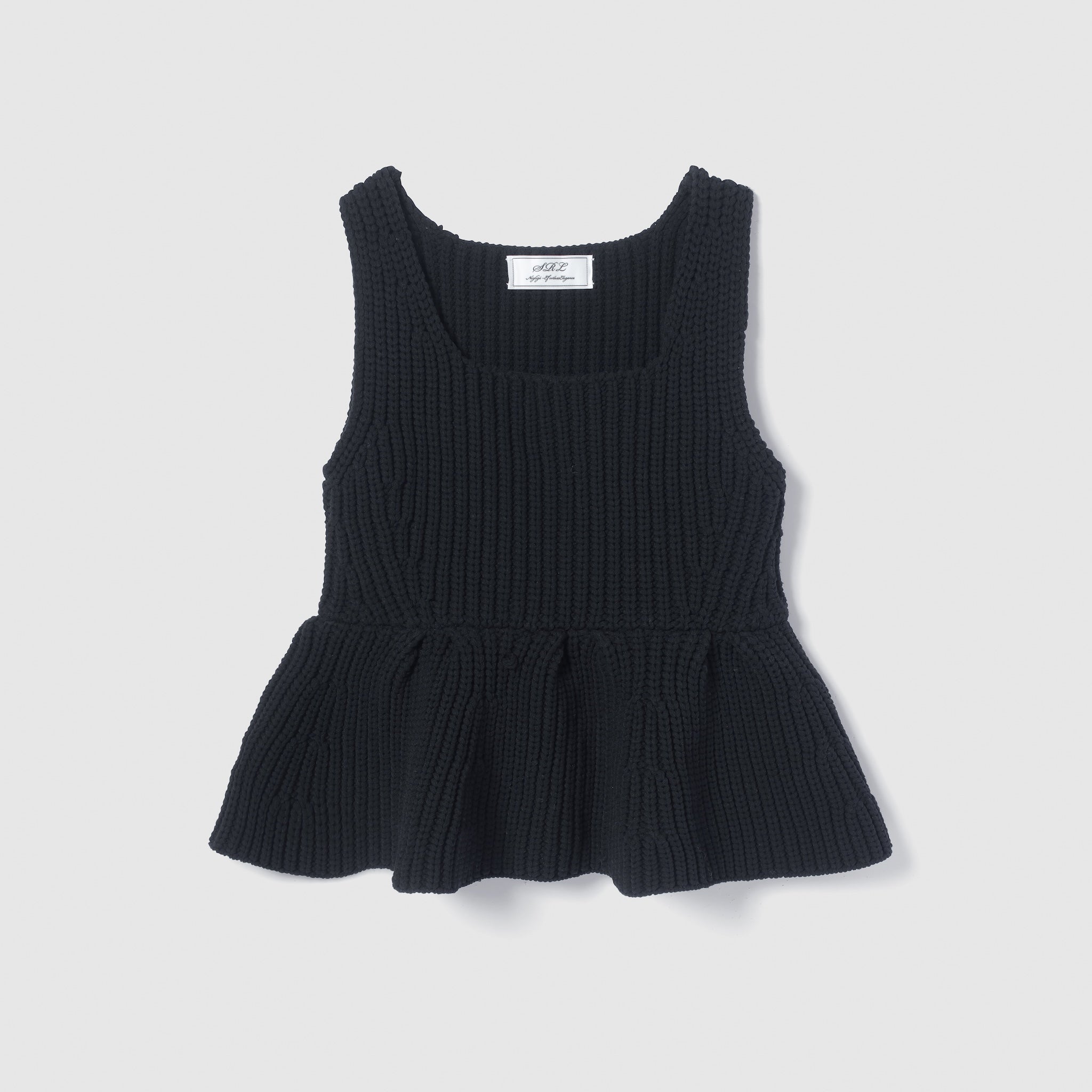 ハイストレッチペプラムニットトップス