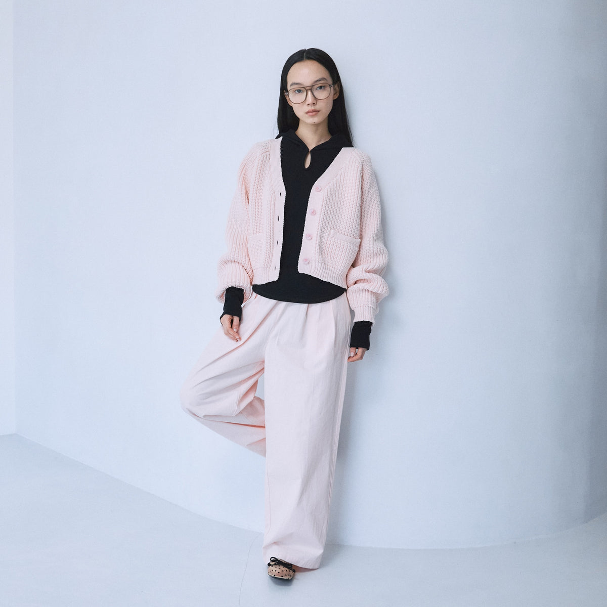 High-stretch knit cardigan