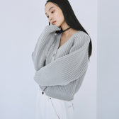 High-stretch knit cardigan