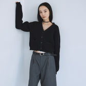 High-stretch knit cardigan