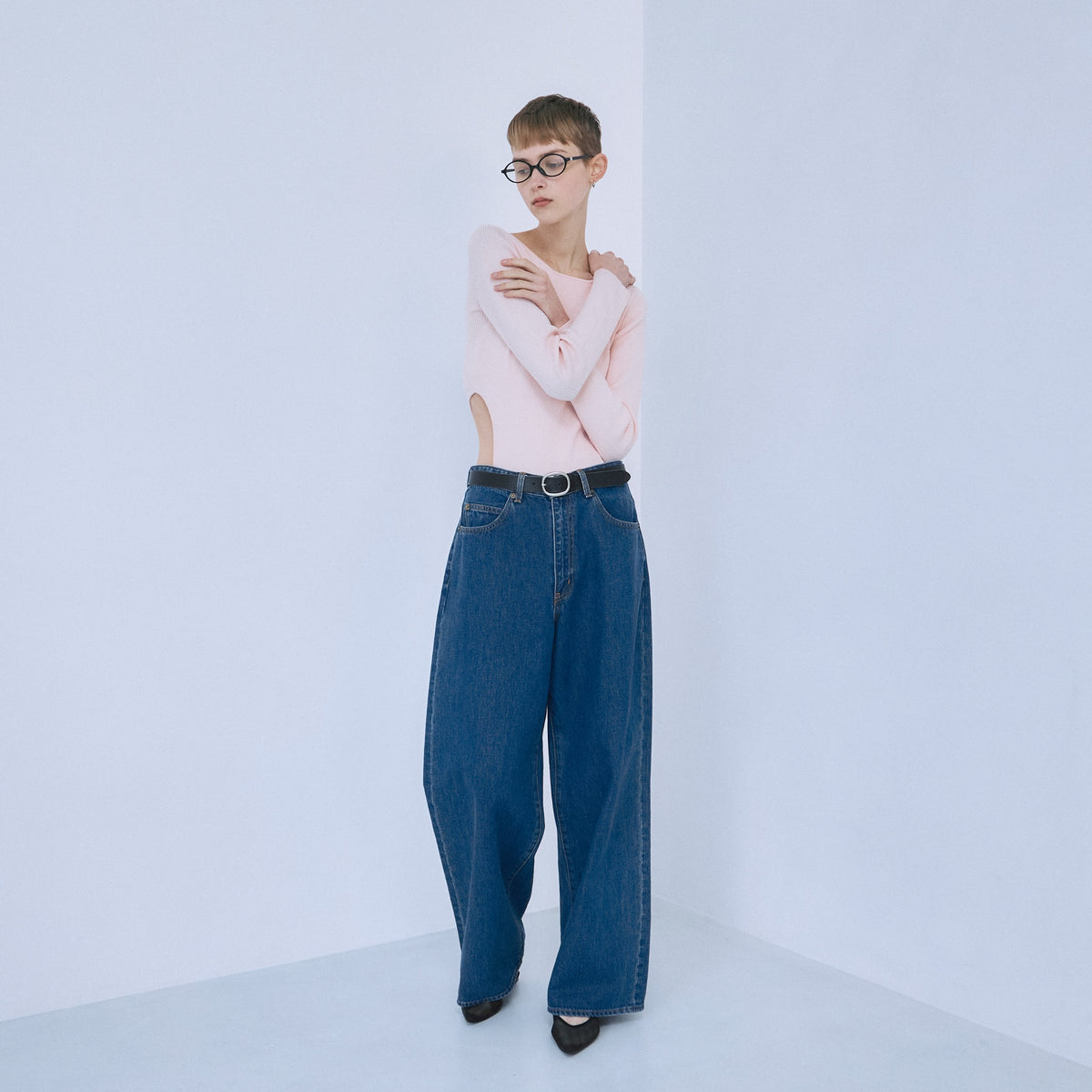 Linen combination side cut body suit