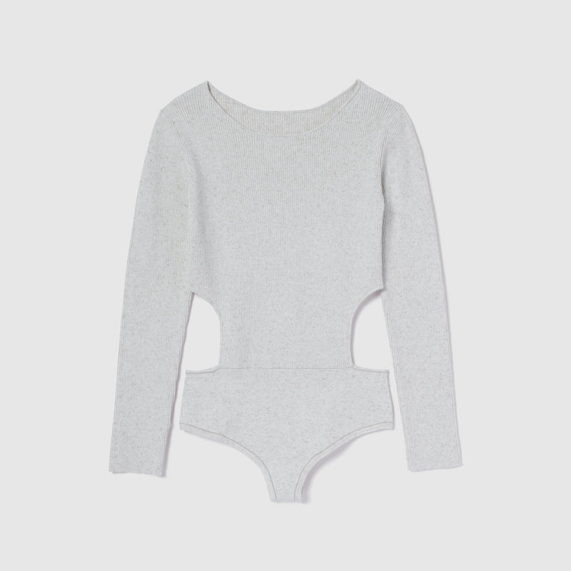 Linen combination side cut body suit