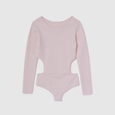 Linen combination side cut body suit