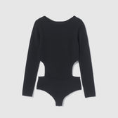 Linen combination side cut body suit